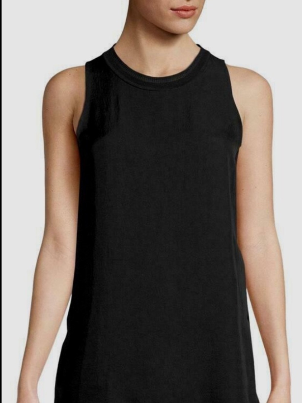Alice + Olivia Black Silk Crewneck Tank - Picture 3 of 5